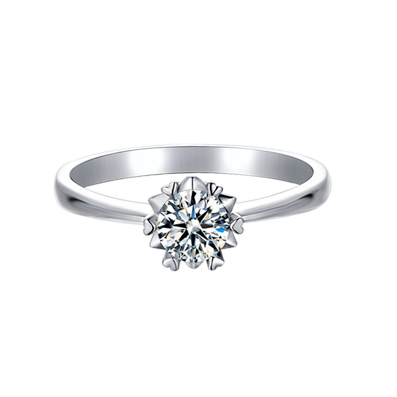 Silver Solitaire Moissanite Ring M01C