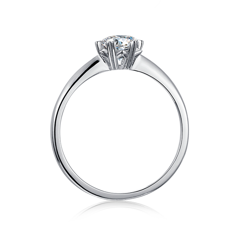 Silver Solitaire Moissanite Ring M01C