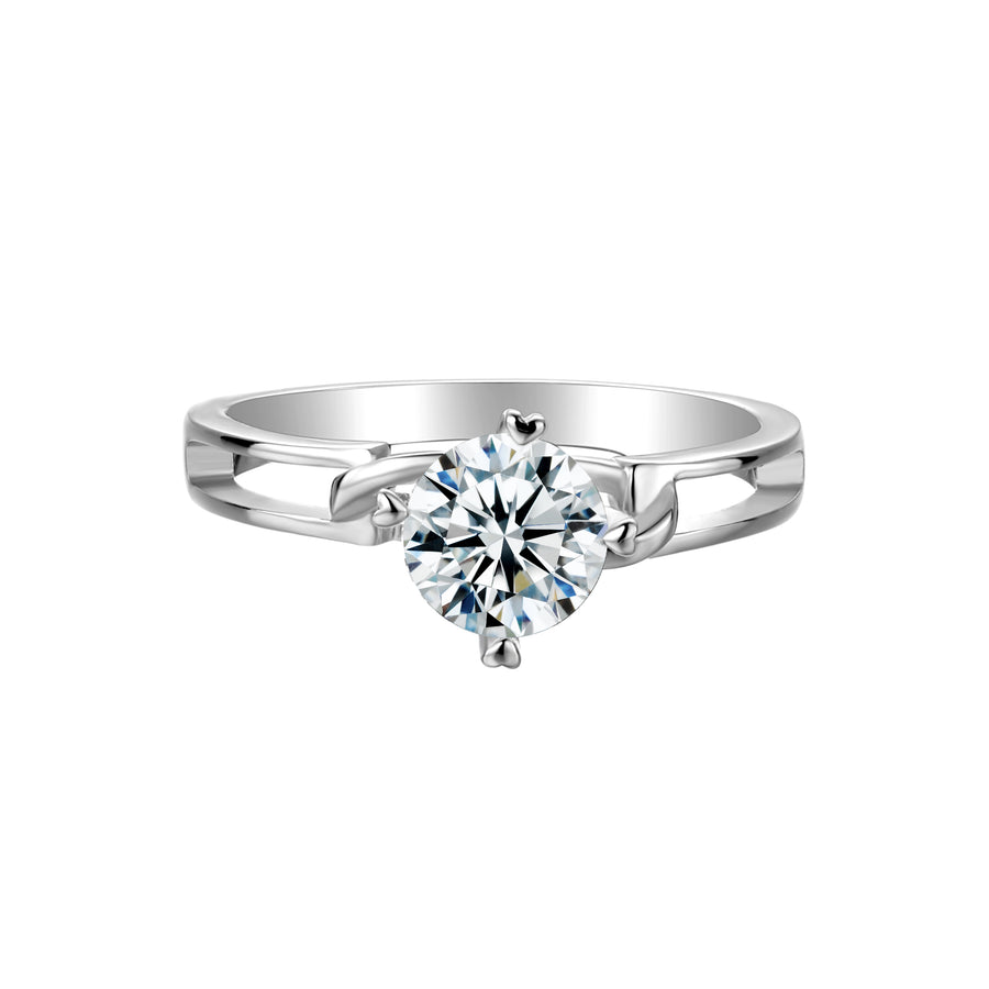 Infinity Band Silver Moissanite Ring M15A