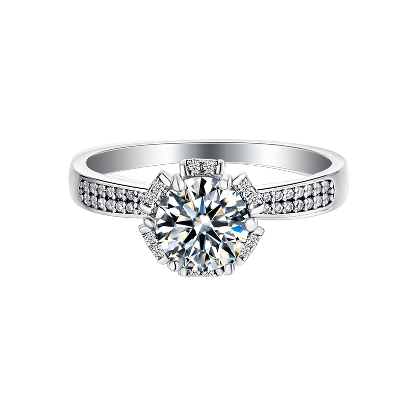 Crown Moissanite Halo Ring M20A