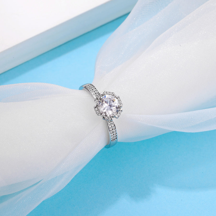 Crown Moissanite Halo Ring M20A