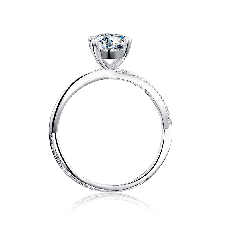 Double Band Silver Moissanite Ring M24A