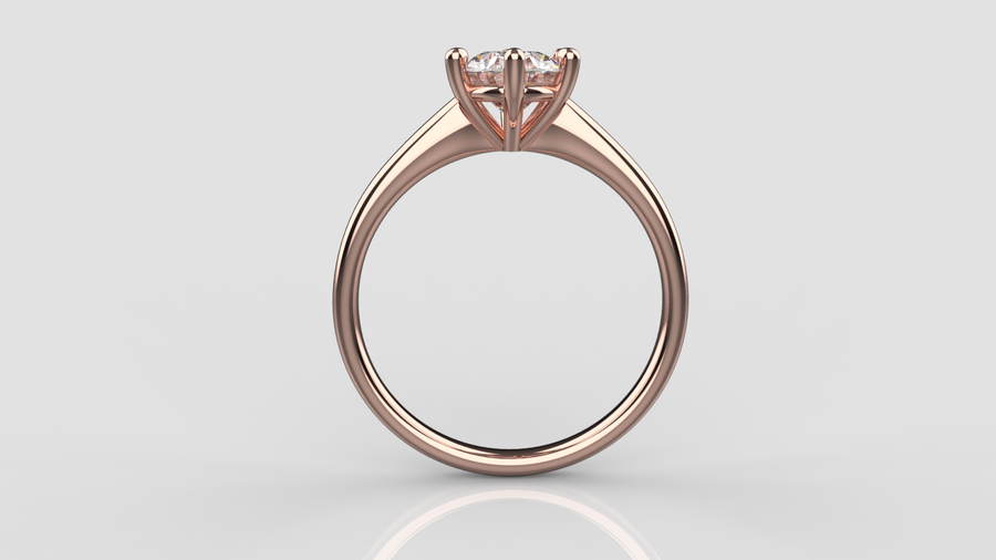 Oval Cut Moissanite Solitaire Ring in 9ct Rose Gold