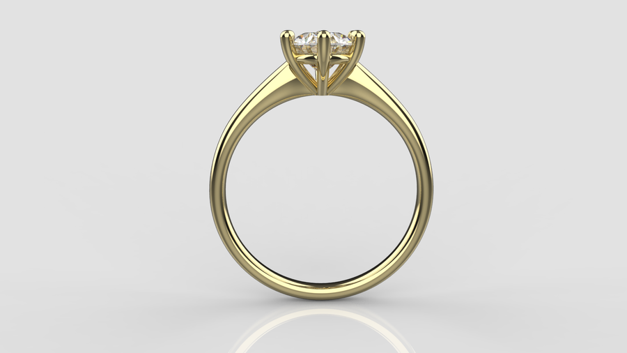 Oval Cut Moissanite Solitaire Ring in 9ct Yellow Gold
