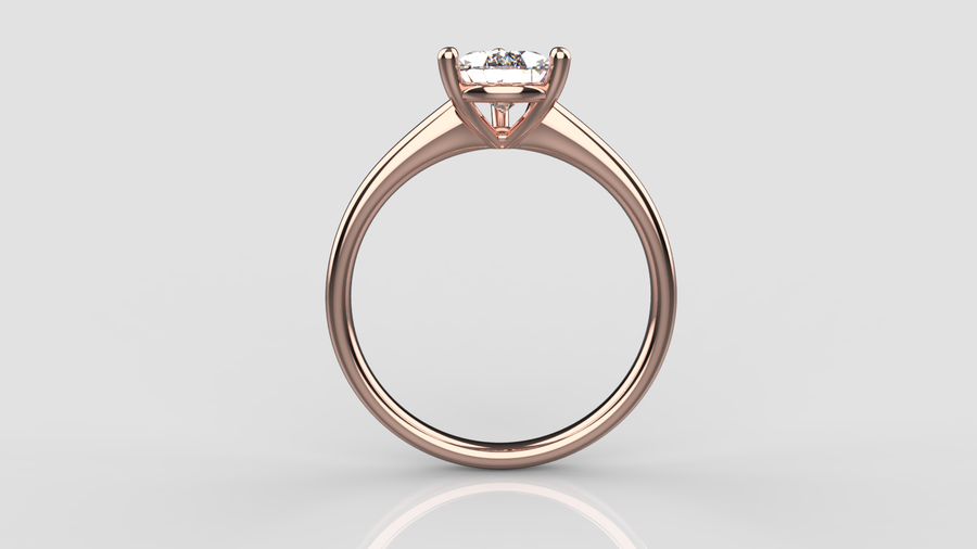 Pear Cut Moissanite Solitaire Ring in 9ct Rose Gold