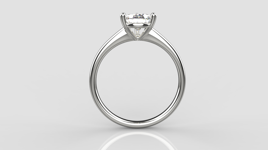 Pear Cut Moissanite Solitaire Ring in 9ct White Gold